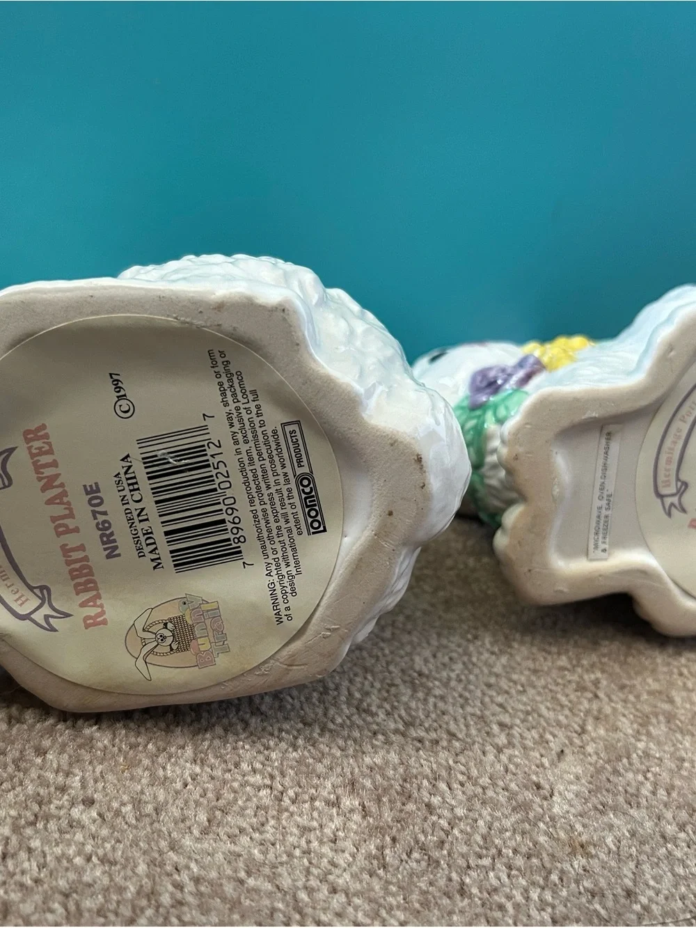 Vintage Hermitage Pottery Bunny Planters (set of 2)